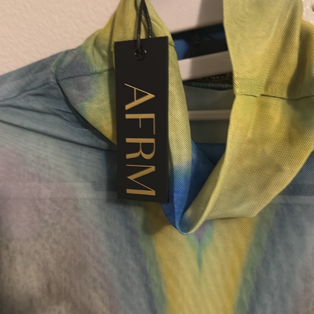 Afrm Zadie Multicolor Long Sleeve Turtleneck Top - Picture 3 of 5